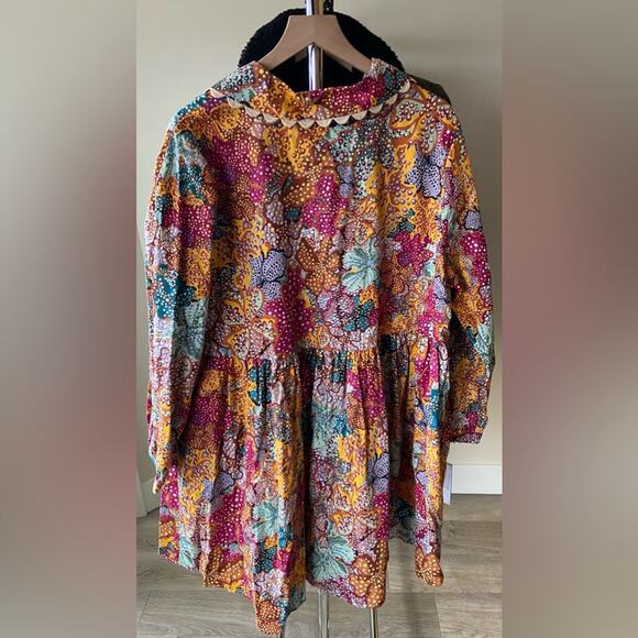 2X 🔖 KIKA VARGAS x Target Women's Anemone Floral Mini Dress Pink Blue Gold - Picture 16 of 16